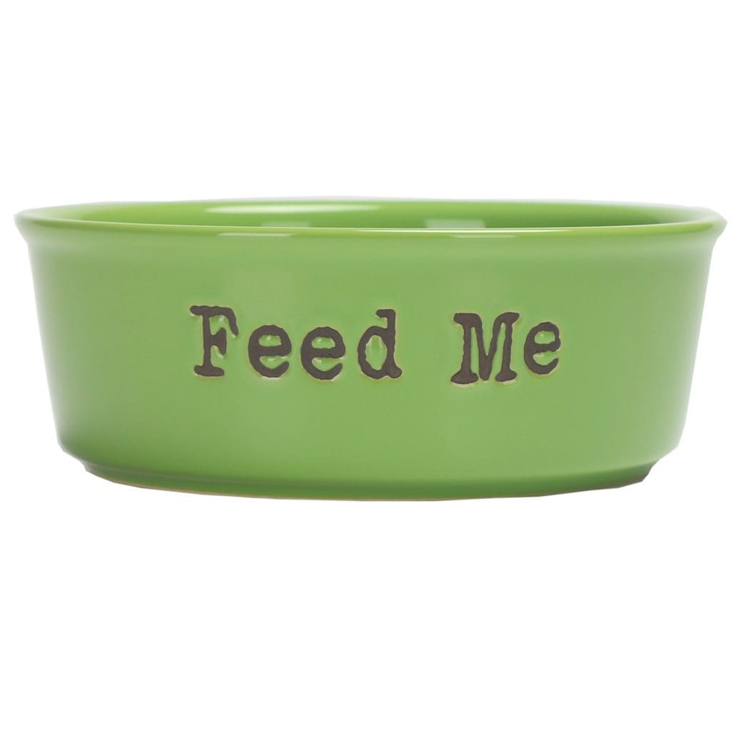 Green Feed Me Dog Bowl