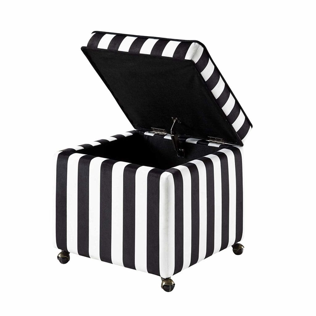 black and white stripe storage cube