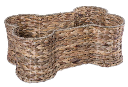 wicker dog bone basket nursery baby decor pet natural gift