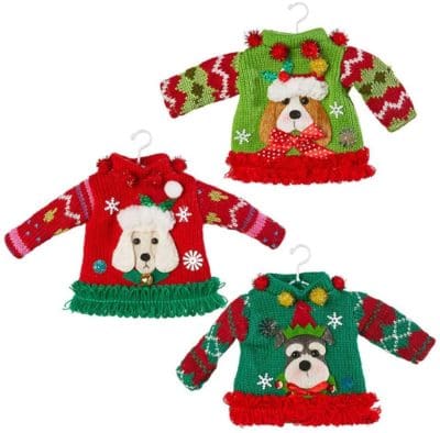 ugly christmas sweater dog green red lime