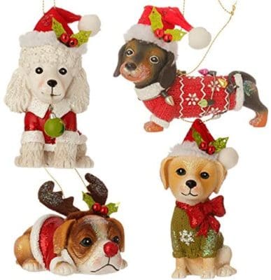antlers dog ornaments dachshund bulldog poodle mutt rescue lights santa hat ornaments sweater
