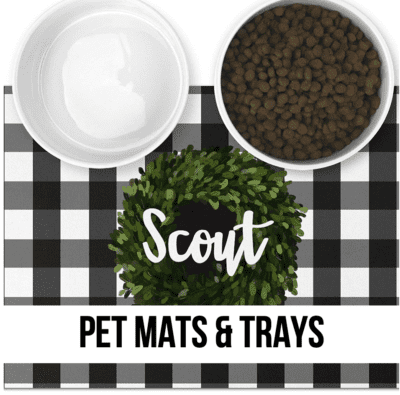 LEAD dog cat pet food mat tray personalized supplies