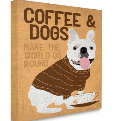 dog coffee frenchie french bulldog art artwork 