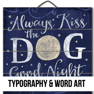 typography word art pet dog cat gallery wall gift