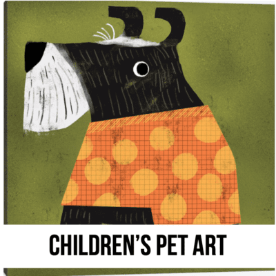 children's art kids schnauzer dog pet cat