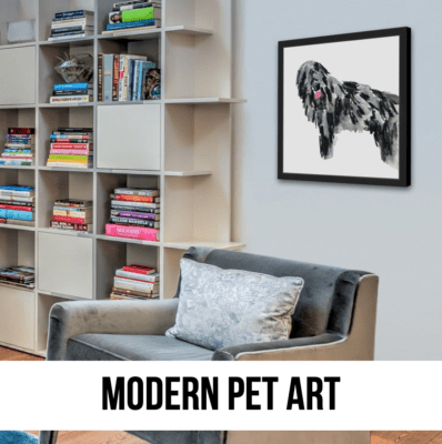 LEAD modern minimalistic chic shabby black white gold art artwork gift decor cat dog pet animal