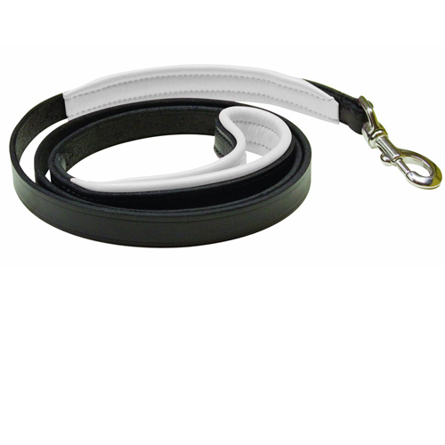 Black and White Leather Dog Leash
