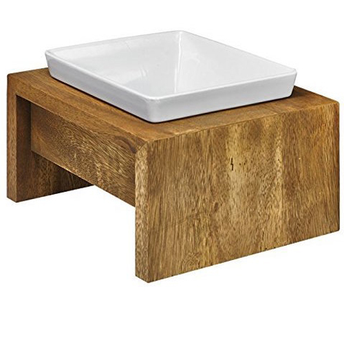 Square pet bowl and stand