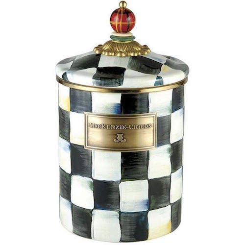 Mackenzie Childs black and white check canister