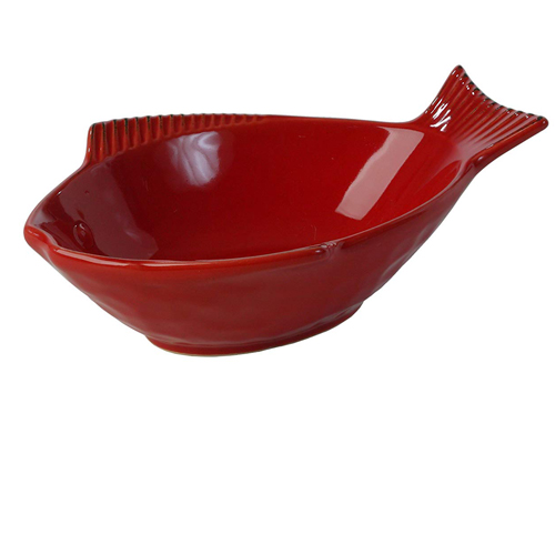 Designer Red Fish Cat Bowl