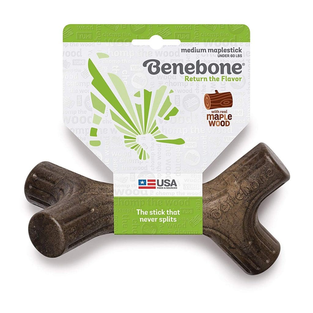 maple flavored dog stick toy benebone bene bone maple wood made in use dog toy sticks