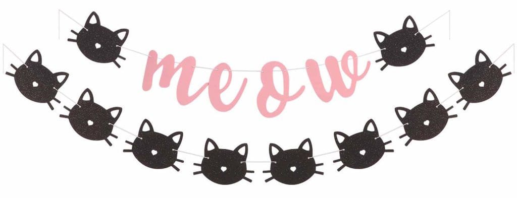 meow cat party banner