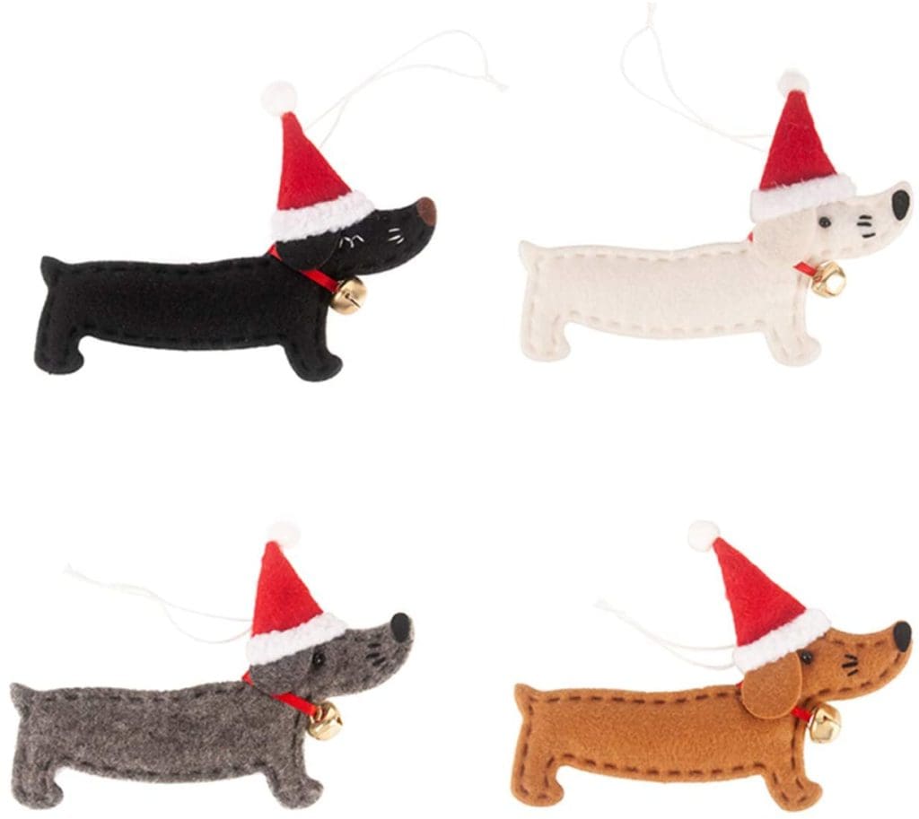 dachshund dog hound wiener ornament christmas decor tag