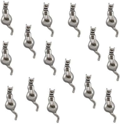 antique silver metal cat push pins