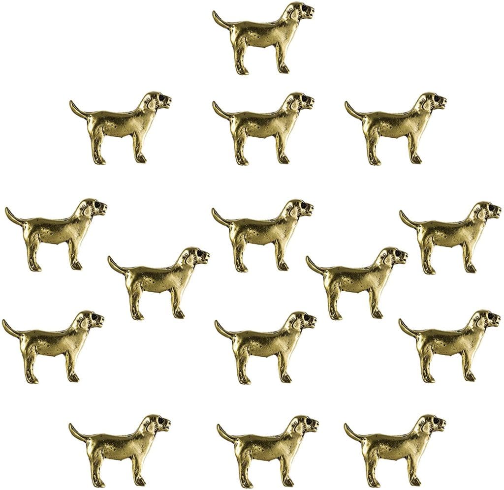 antique brass dog push pins