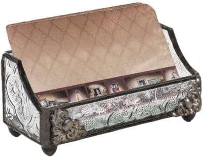 vintage old rustic business card holder
