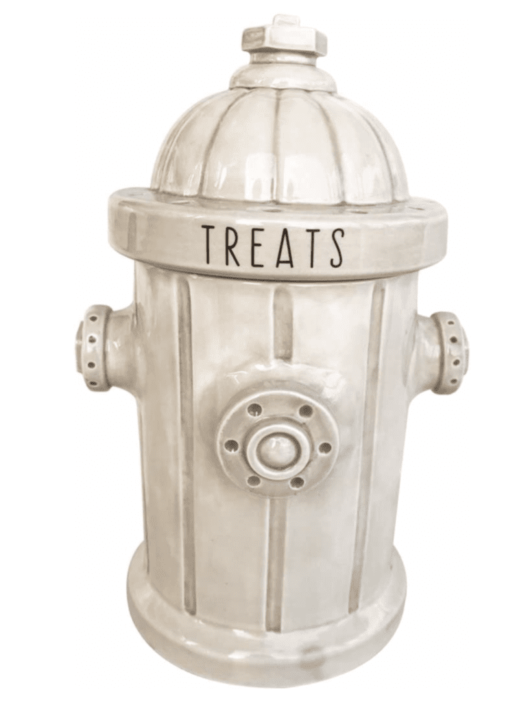 fire hydrant cookie jar white 