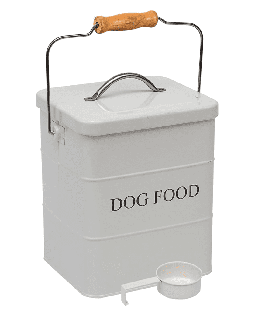 dog food white metal can