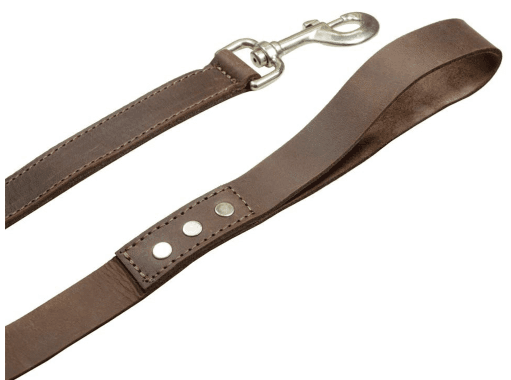 natural leather dog leash