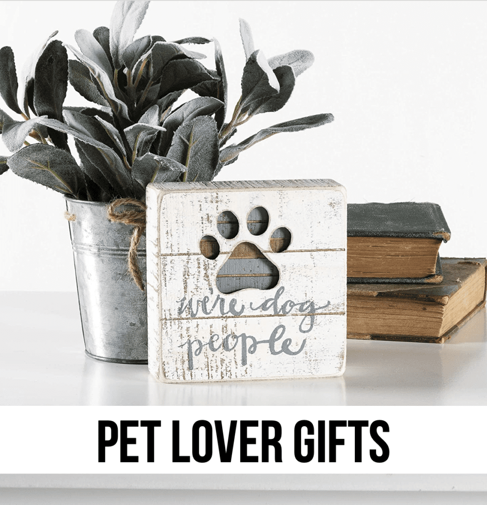 LEAD pet lover gifts vintage rustic we're dog people sign art gift ideas