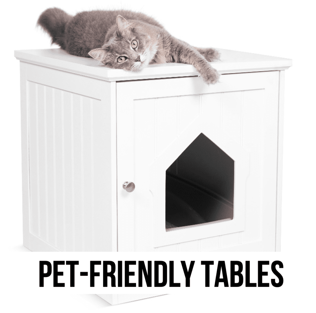 LEAD pet friendly tables furniture storage dog cat litter box