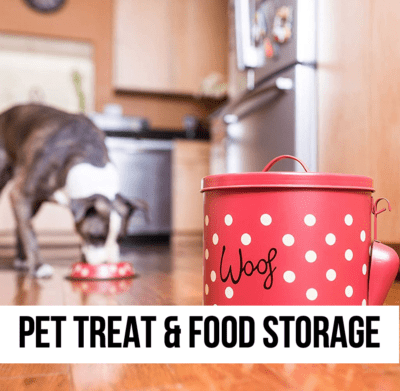 LEAD containers dog cat pet treat storage food bin jar metal lid gift handmade homemade