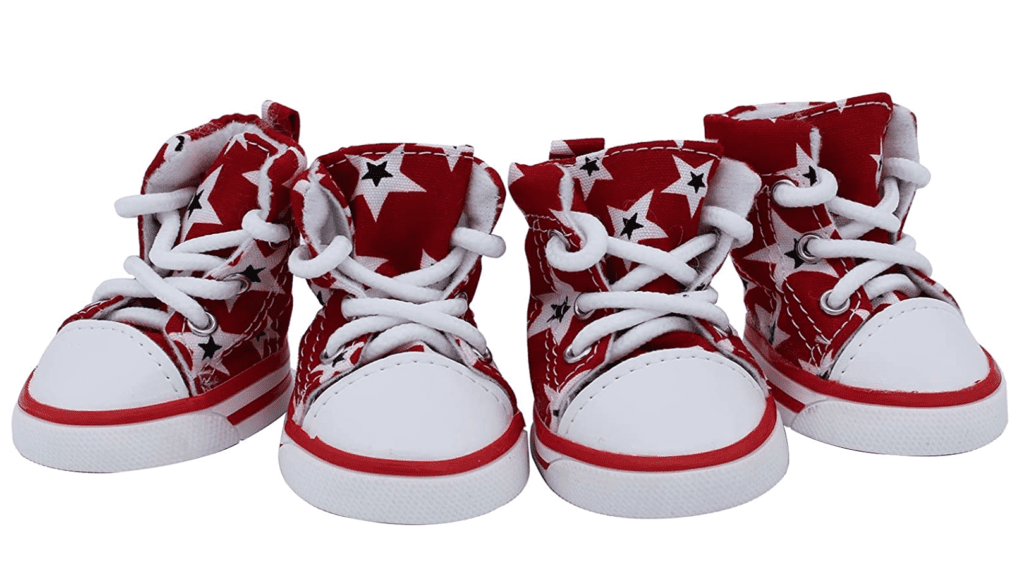 red dog tennis shoes boots bowties lace up high tops costume 