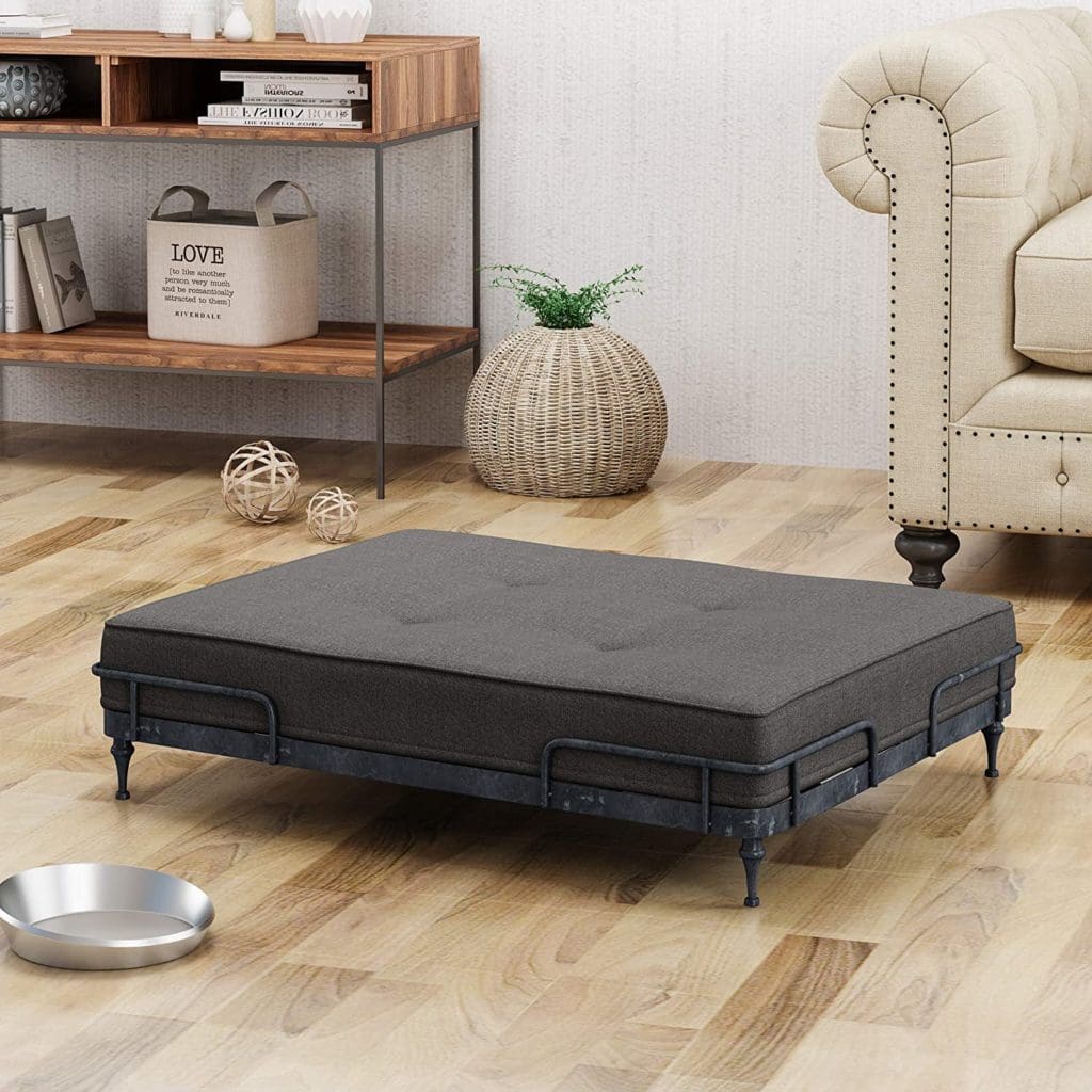 mid century modern pet supplies dog bed mattress cushion decor space designer grey metal 