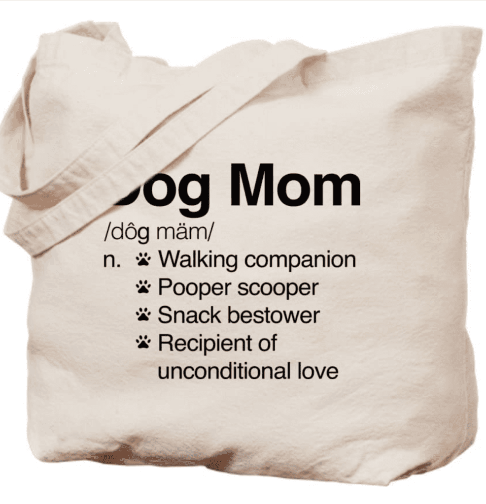 dog mom gift basket bag canvas natural cotton