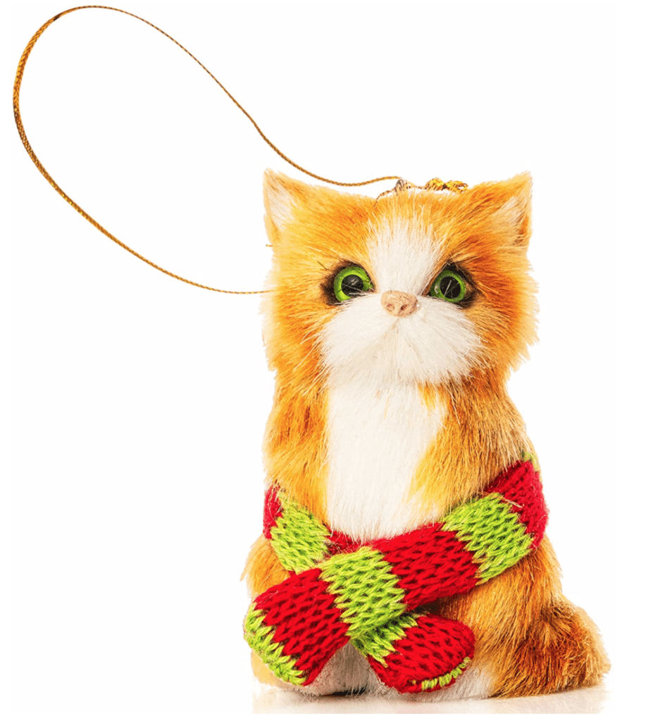 This image has an empty alt attribute; its file name is lime-green-red-kitty-kitten-cat-ornament-937x1024.png