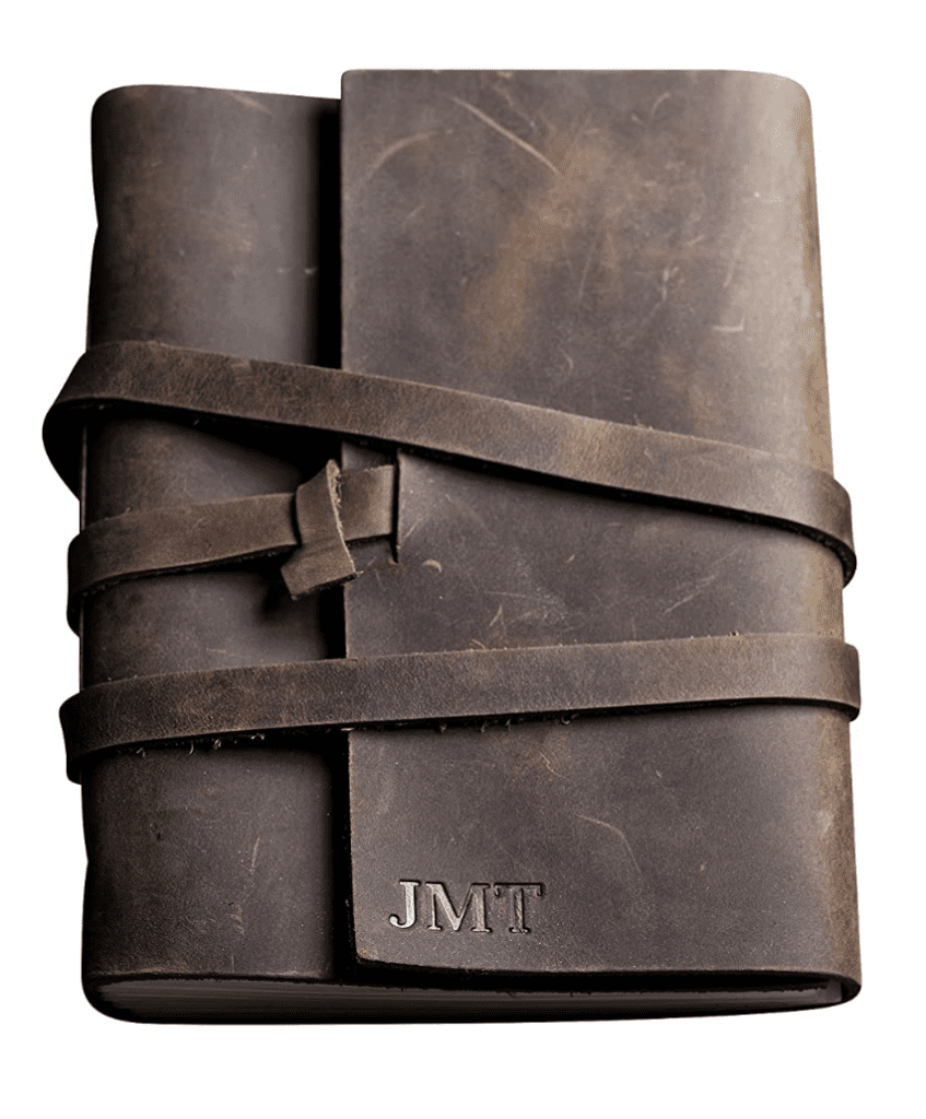 brown leather dog walker sitter journal notebook pocket vintage rustic 