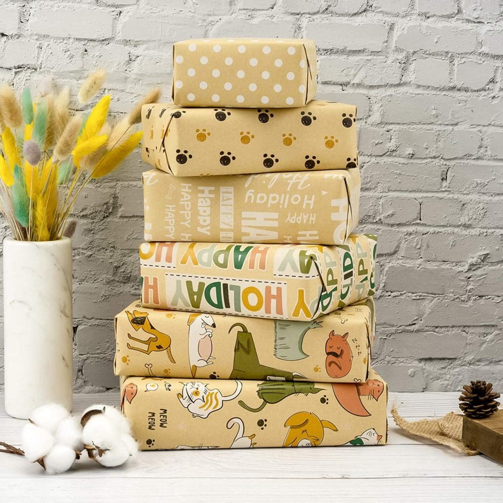 dog cat puppy kitten gift wrap kraft paper party supplies stationery 
