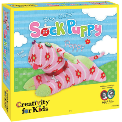 sock craft kit puppy dog kids holiday christmas gift ideas