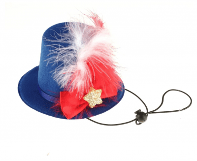 red white blue top hat dog cat pet costume 