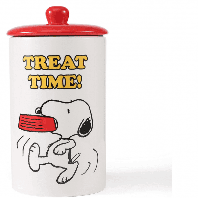 snoopy treat time cookie jar dog pet puppy gift 