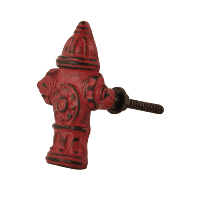 fire hydrant dog pet animal hardware furniture cabnet knob red metal