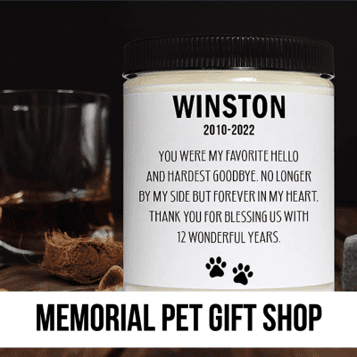 memorial memory pet dog cat death gift gifts ideas candle frame photo personalized appreciation support love