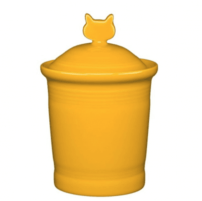 yellow cat treat jar supplies