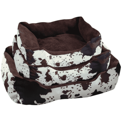 cow print dog bed cushion cabin lodge rustic industrial 