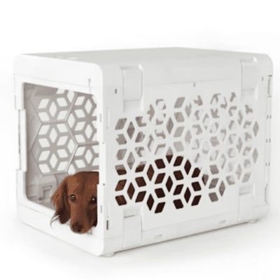 folding portable dog pet crate indoor white modern 