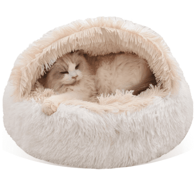 blush pink dog cat bed