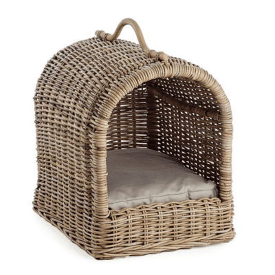 wicker basket dog cat pet cave bed shabby chic