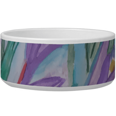 watercolor dog bowls