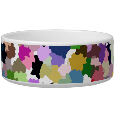 modern dog bowl purple mustard pink fuchsia grey brown white blue 