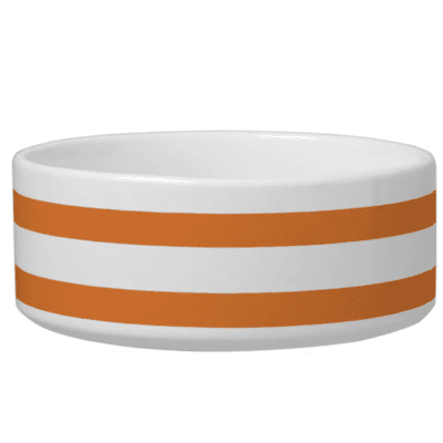 orange white custom dog bowl