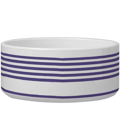 purple stripe dog bowl