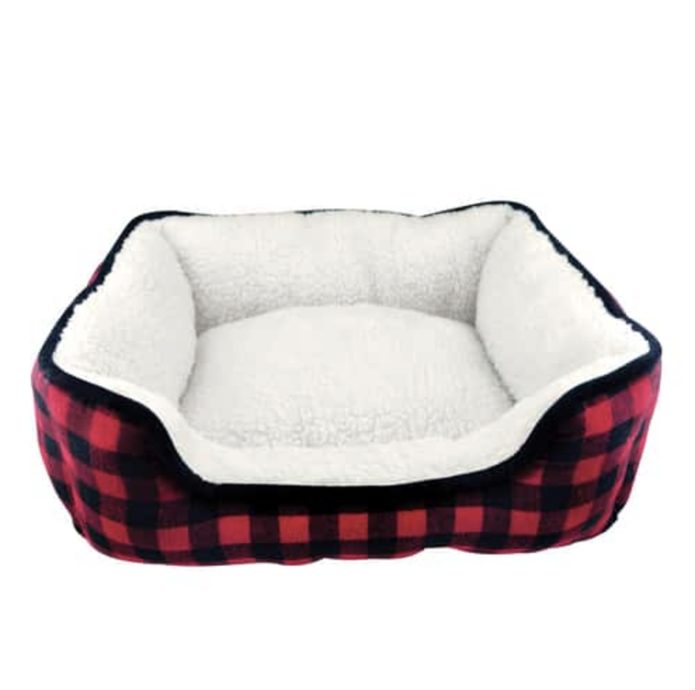 red and black buffalo check dog bed