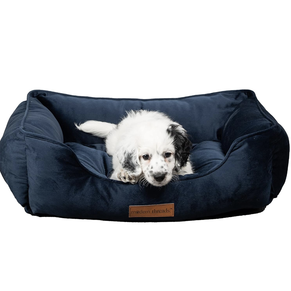 navy blue velvet dog cat pet bed