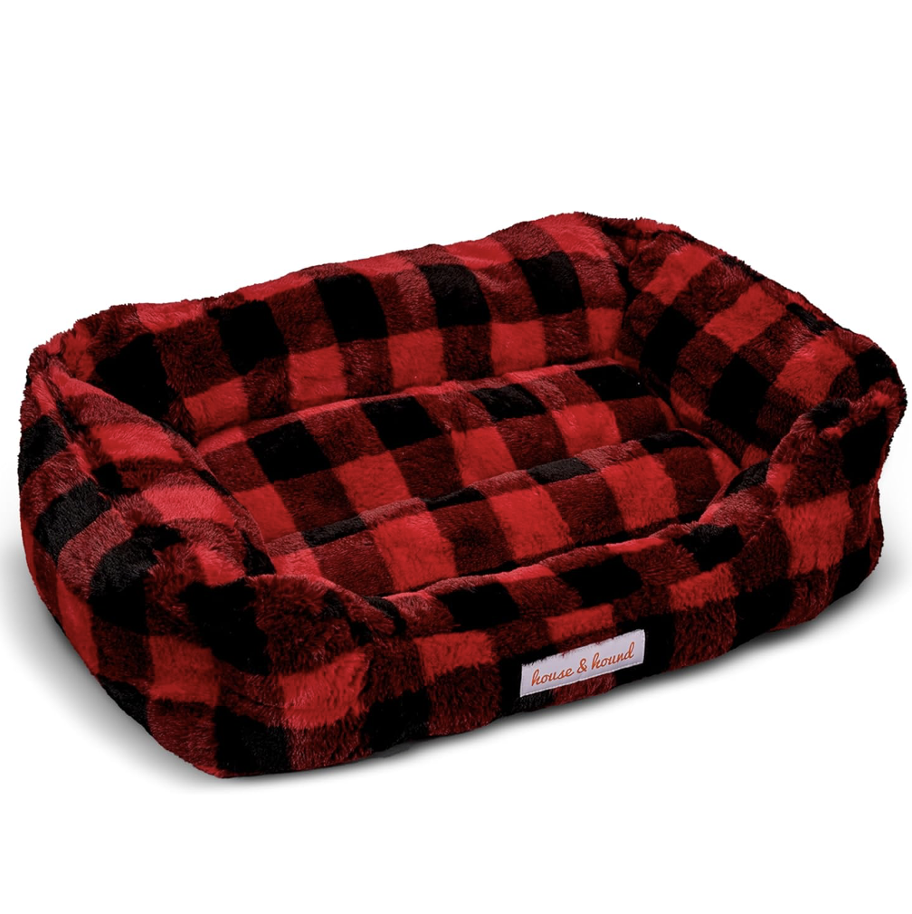 red and black buffalo check dog bed