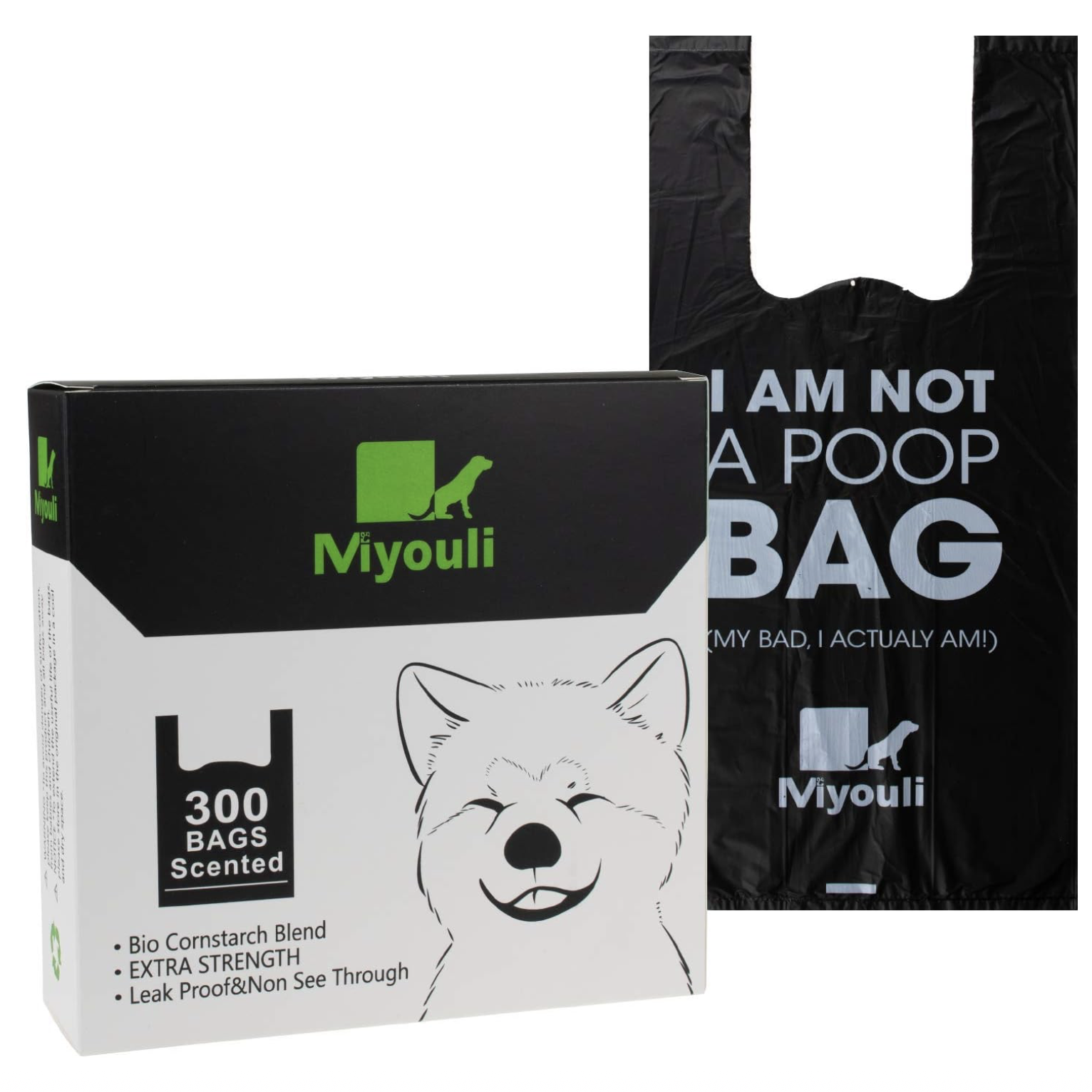 300 black scented waste bags for pet walking